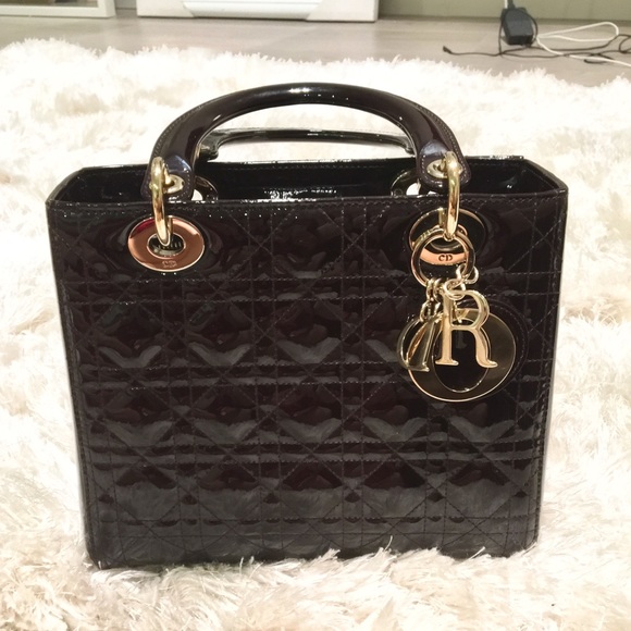 christian dior patent leather handbag